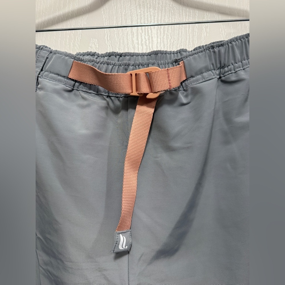Fabletics Wander Hike Pants Womens XL Gray Belt Pockets Anti Chafe Athleisure - Picture 5 of 16